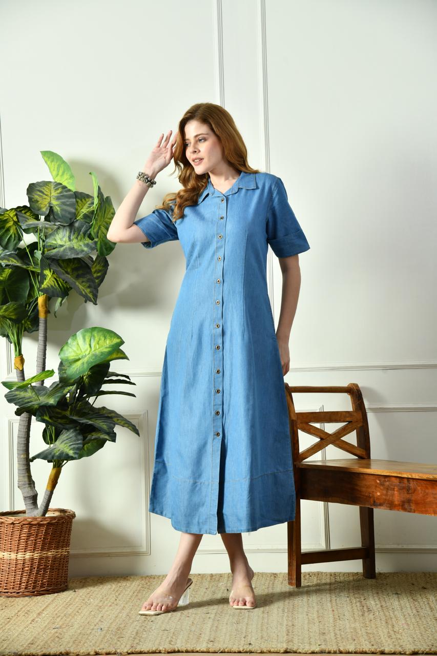 Denim lớng dress