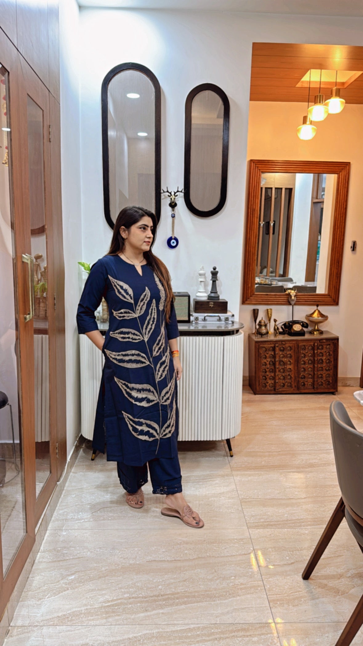 Cotton kurta with palzo