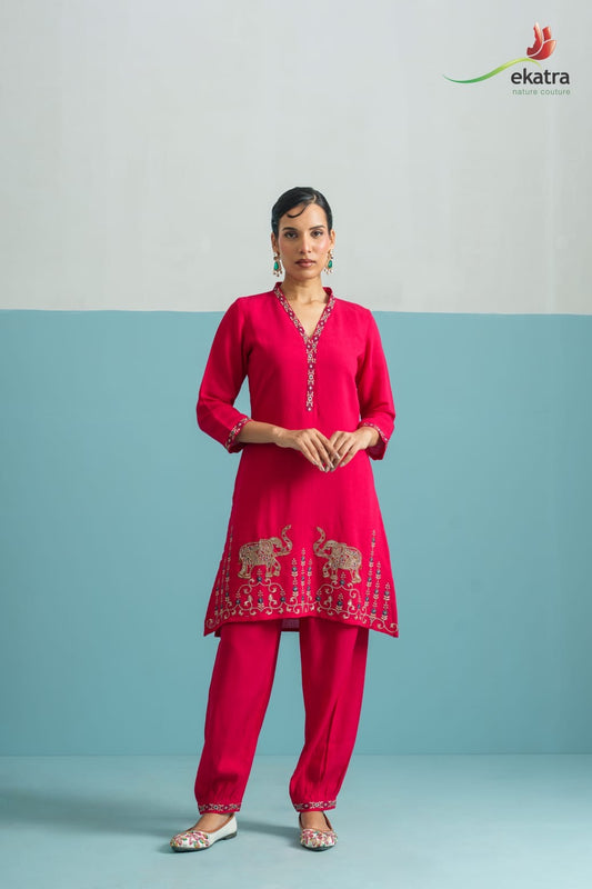 Vibrant Pink Elephant Co-ord Set