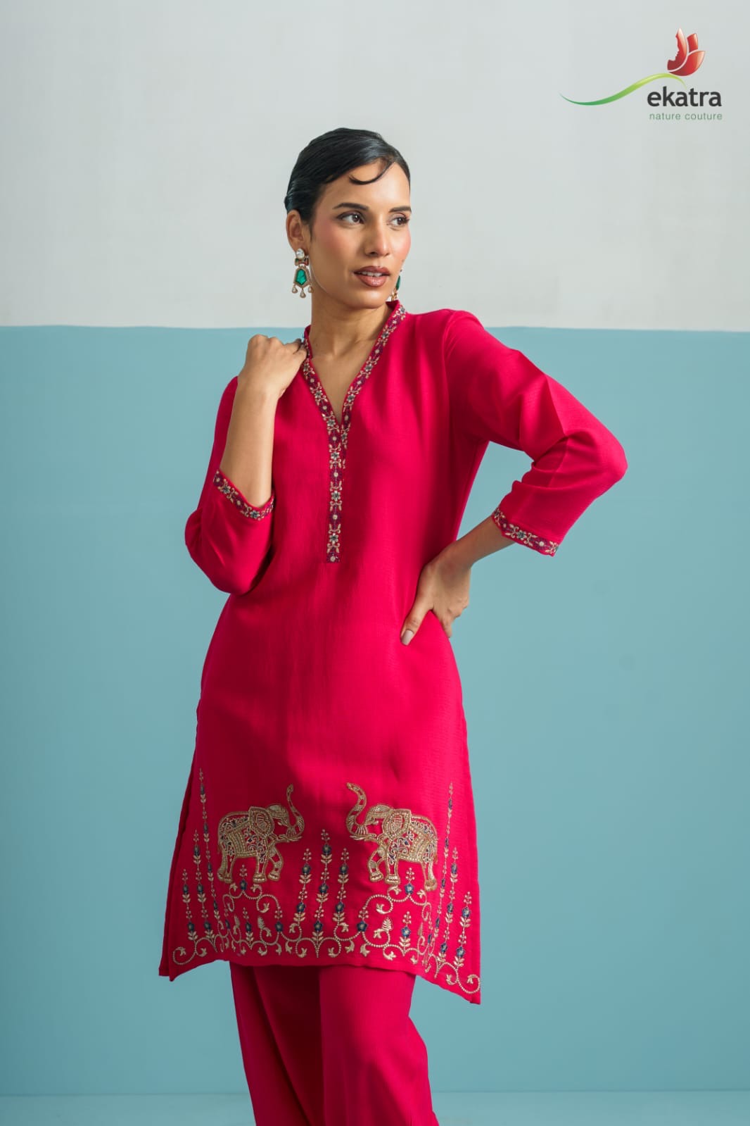 Vibrant Pink Elephant Co-ord Set